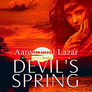 Armed woman hiding from a giant robotic panther under the title Mark Jones Viper Fatalis